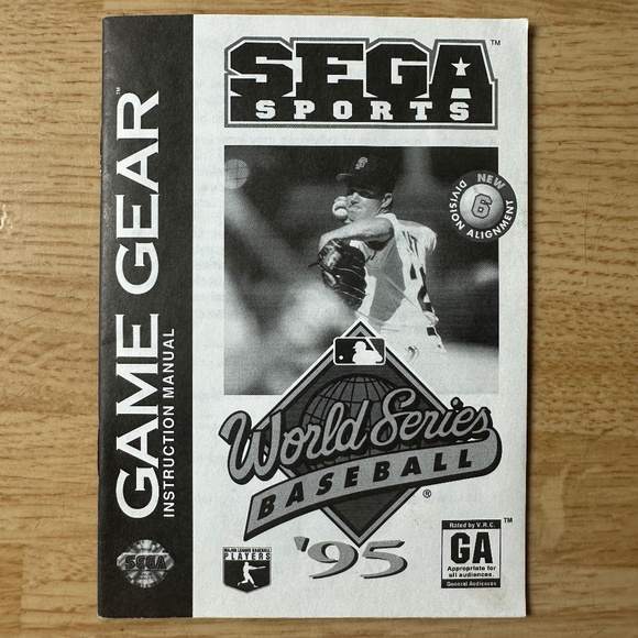SEGA GAME GEAR - WORLD SERIES BASEBALL 95 - INSTRUCTION MANUAL - 1994 SPORTS - Picture 1 of 2